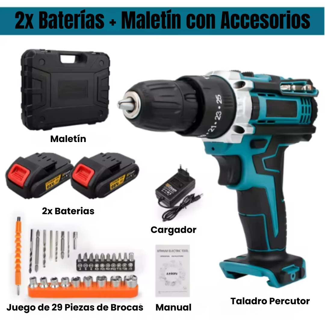 DrillForce™ Taladro de Precisión + 2 Baterías de Regalo