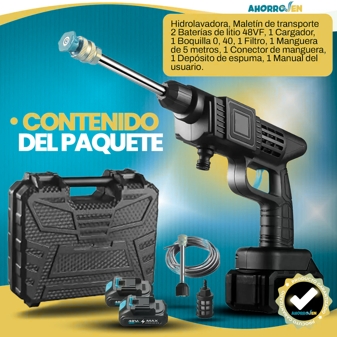 HYDROFORCE™ Hidrolavadora a presión portátil + 2 Baterías + Aspirador de coche de regalo