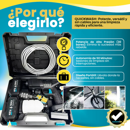 HYDROFORCE™ Hidrolavadora a presión portátil + 2 Baterías + Aspirador de coche de regalo